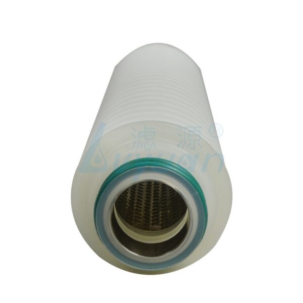 PTFE membrane pleated water filter cartridge with internal stainless steel reinforcing ring